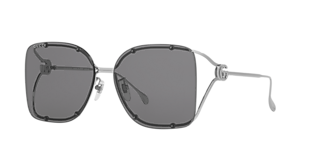Gucci GG0528S XXL (63 - 14) with Grey lenses and Silver frame