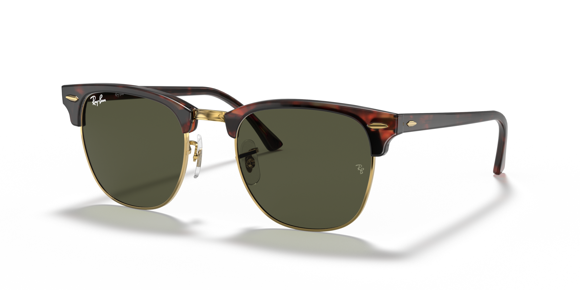 Ray-Ban Clubmaster Classic XL (55 - 19) with Green lenses and