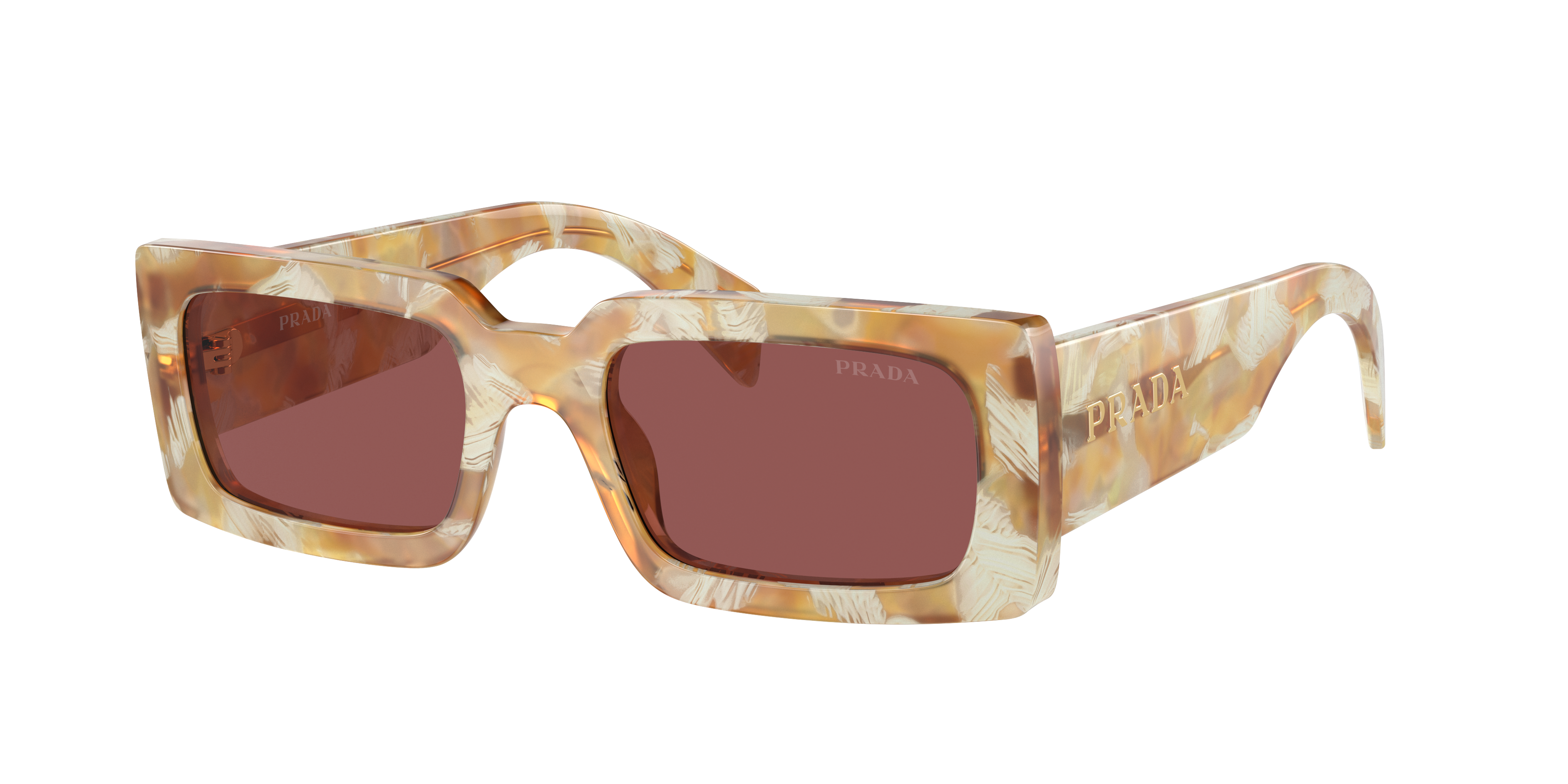 Prada PR A07S XS (52 - 20) with Violet lenses and Brown frame
