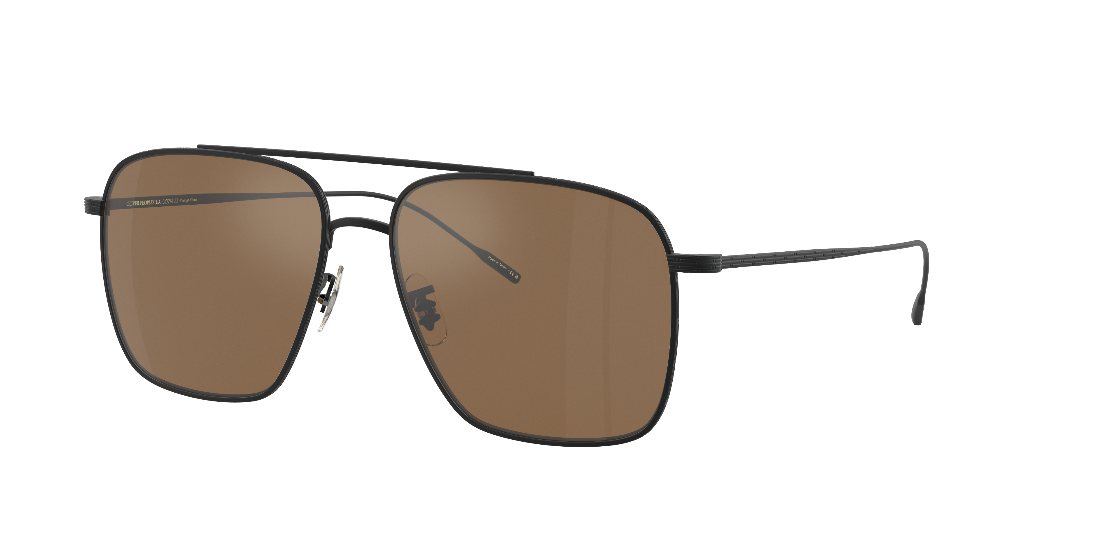 Oliver Peoples Unisex Sunglass OV1320ST Dresner -  Frame color: Matte Black, Lens color: Cognac Mirror