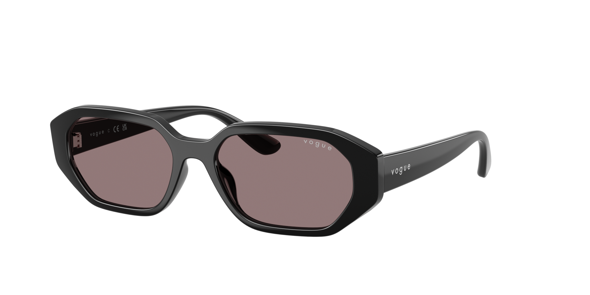 Vogue Eyewear Unisex Sunglass VJ2034 -  Frame color: Black, Lens color: Dark Purple