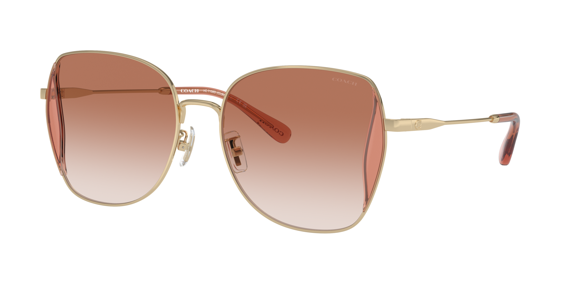 Coach Femme Sunglass CL906 - Couleur du Monture Or clair brillant Couleur de Lentille Dgrad Ambre 69 €