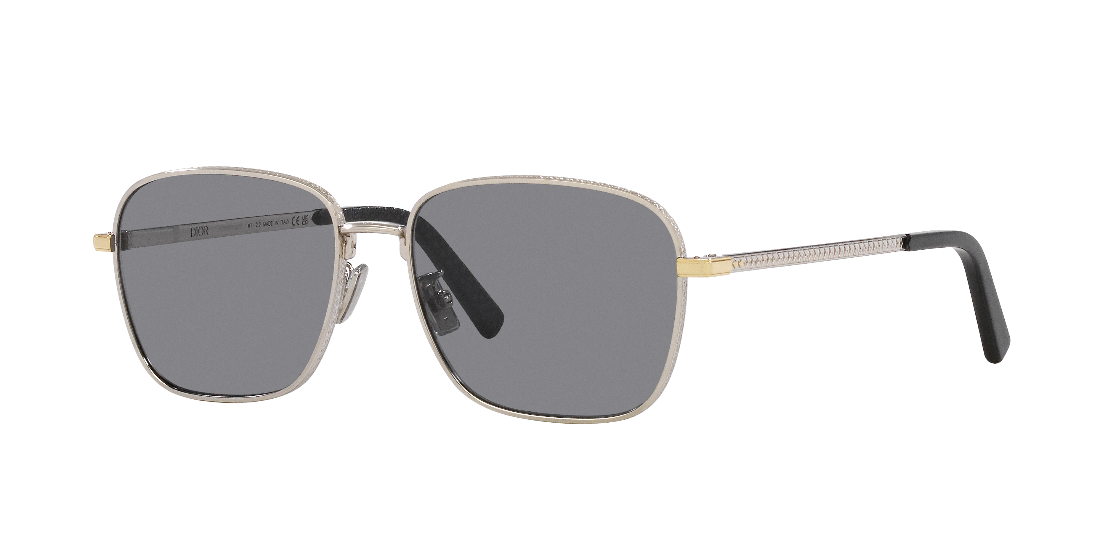 DIOR Man Sunglass CD Diamond S4U -  Frame color: Silver, Lens color: Smoke