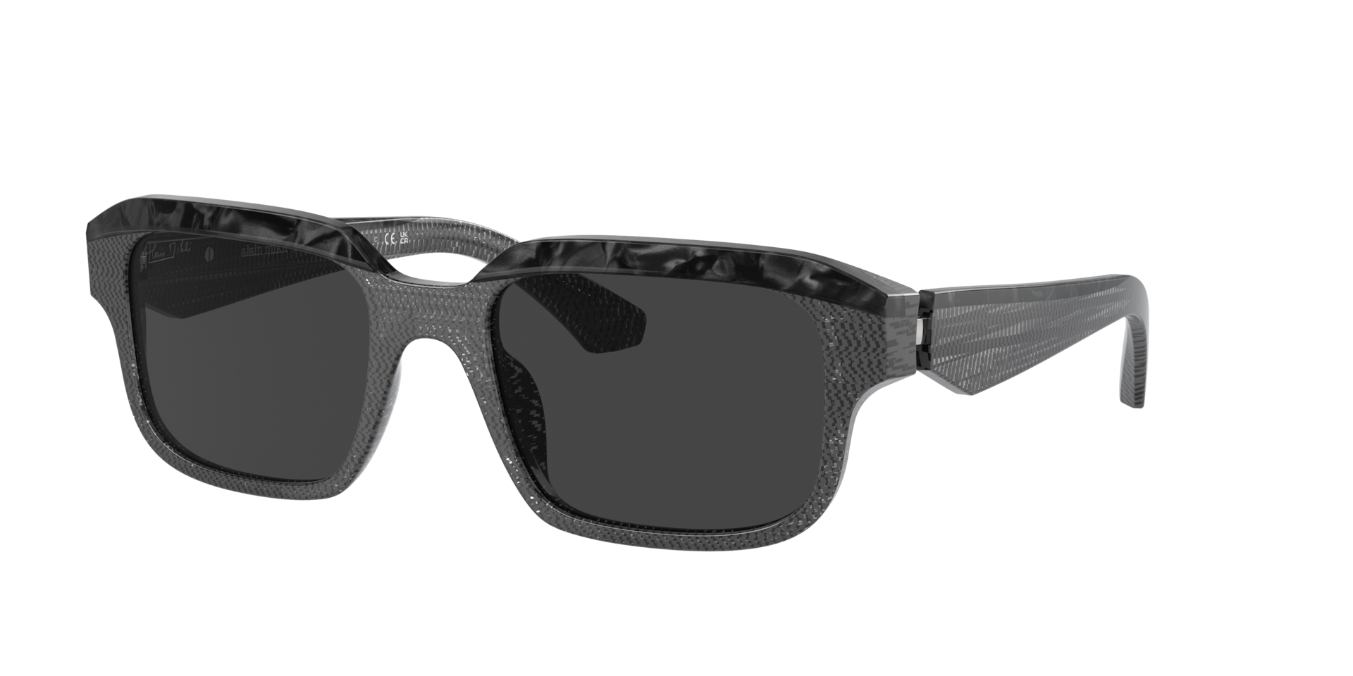 Alain Mikli Unisex Sunglass A05507 -  Frame color: New Pointille Grey/Noir Nacree, Lens color: Polarized Black