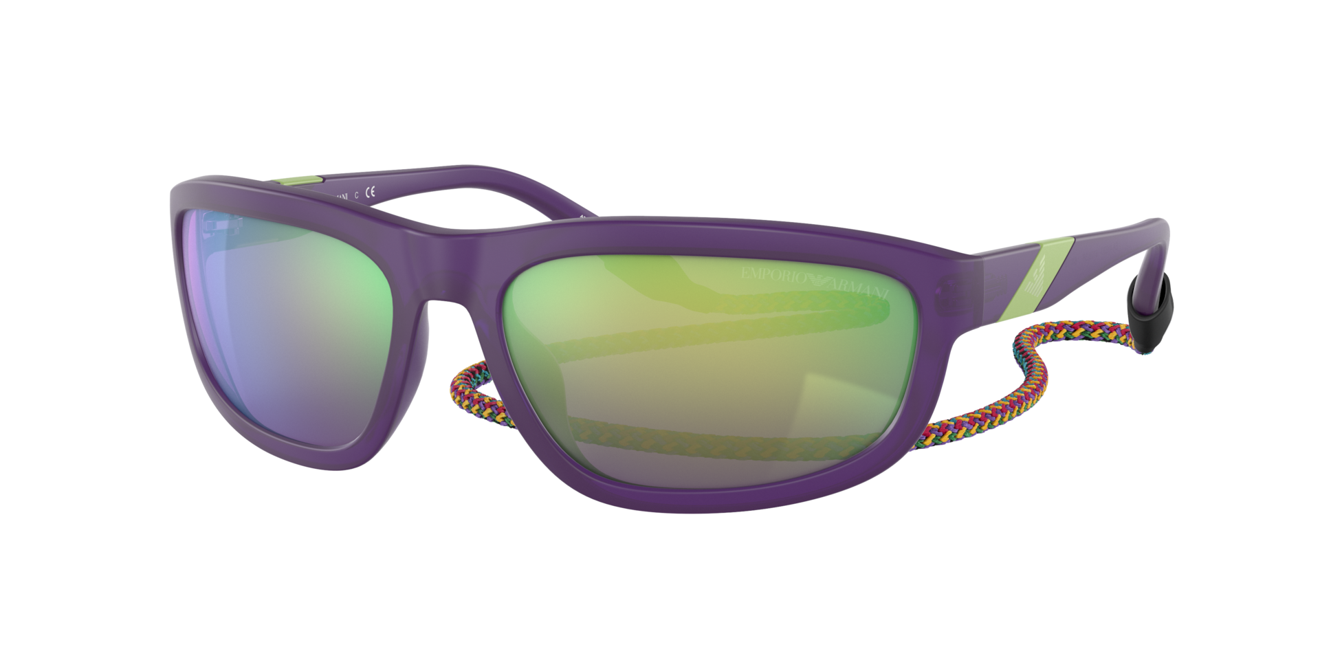Emporio Armani Man Sunglass EA4183U -  Frame color: Matte Opaline Purple, Lens color: Grey Mirror Green