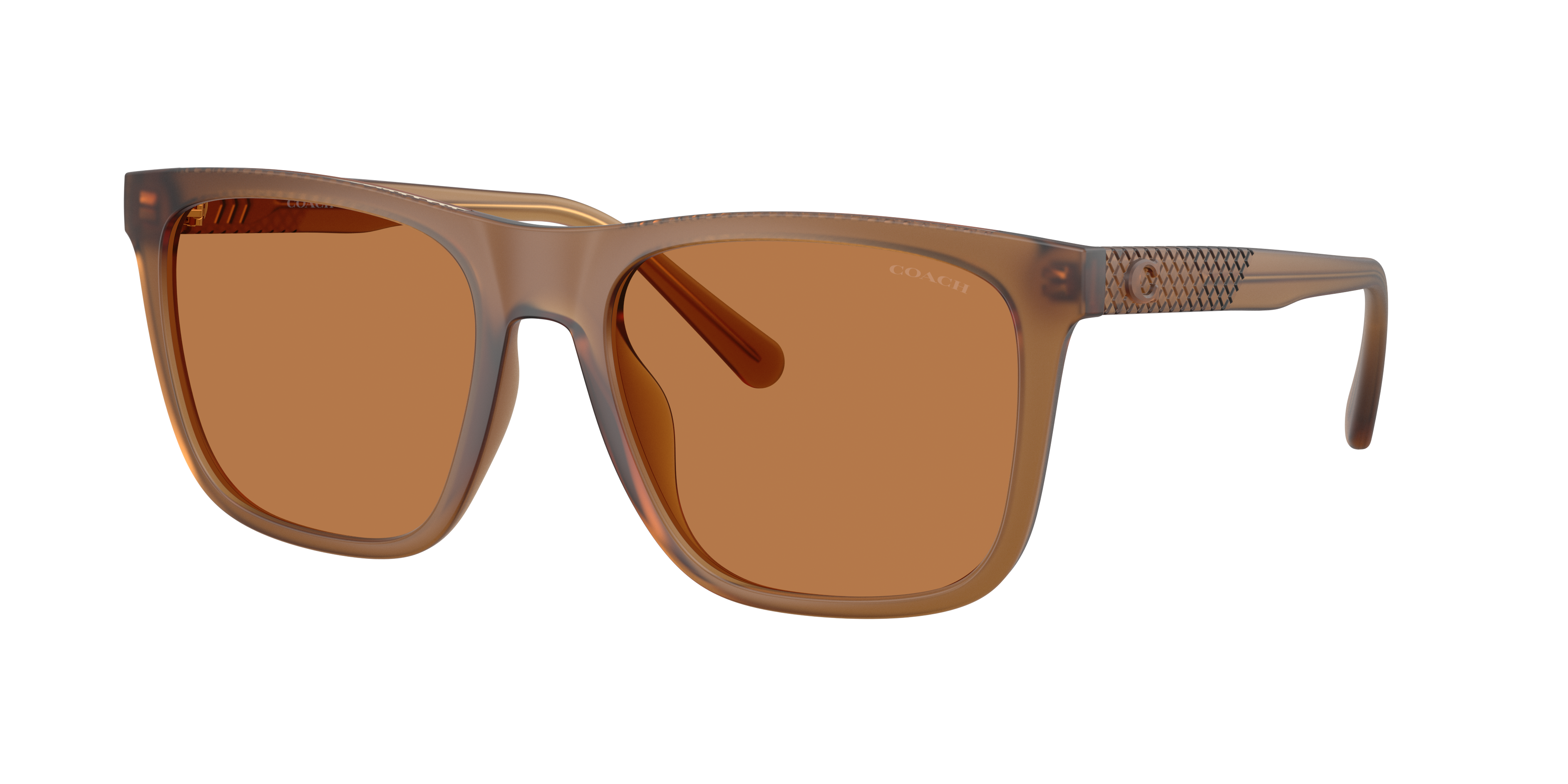 Coach Man Sunglass HC8427U CAE78 -  Frame color: Matt Transparent Amber, Lens color: Amber Solid