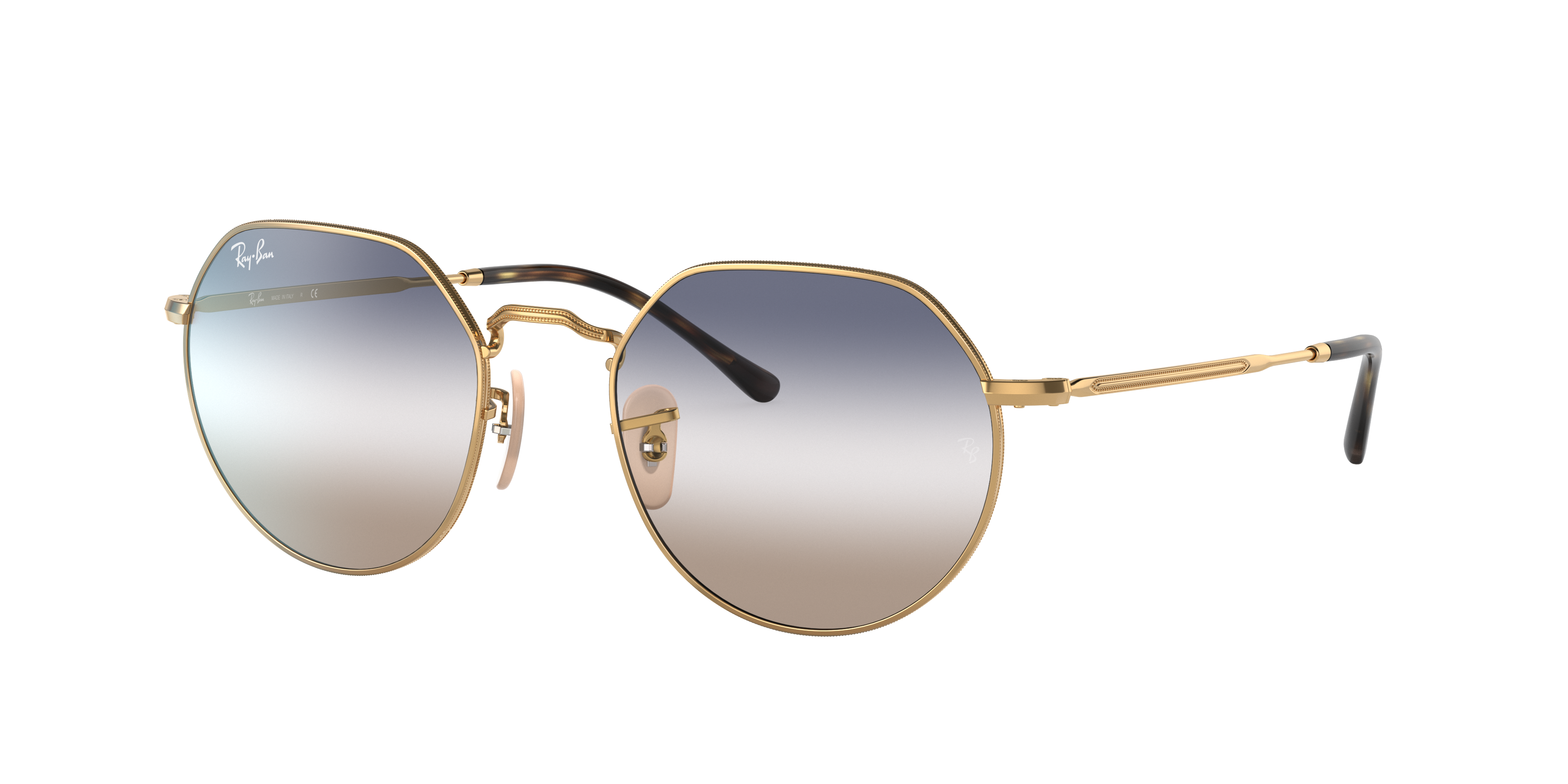 Ray-Ban Unisex Sunglass Jack -  Frame color: Arista Gold, Lens color: Clear/Blue