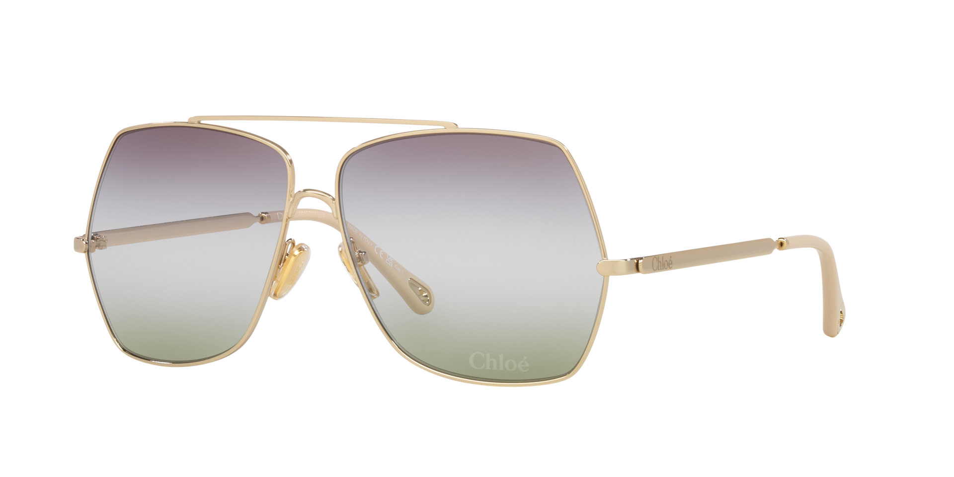 Chloé Frau Sunglass CH0278S - Rahmenfarbe: Gold, Linsenfarbe: Grün
