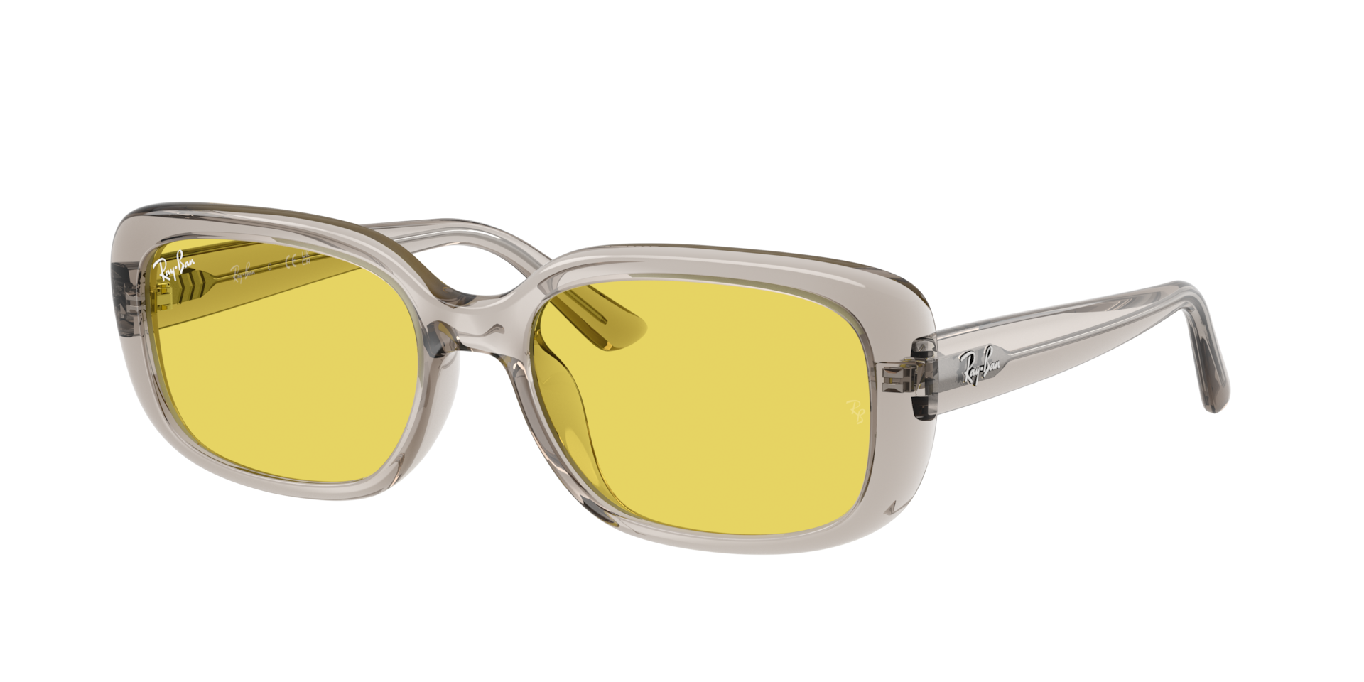 Ray-Ban Unisex Sunglass RB4421D Bio-Based -  Frame color: Transparent Light Beige, Lens color: Yellow