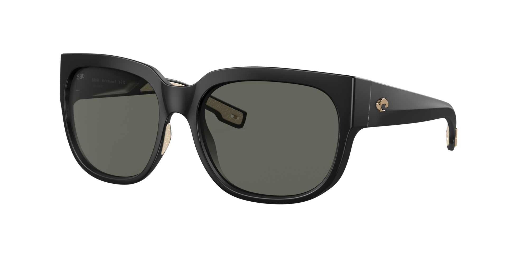 Costa Femme Sunglass Waterwoman 2 - Couleur du Monture Noir mat Couleur de Lentille Gris 124 €