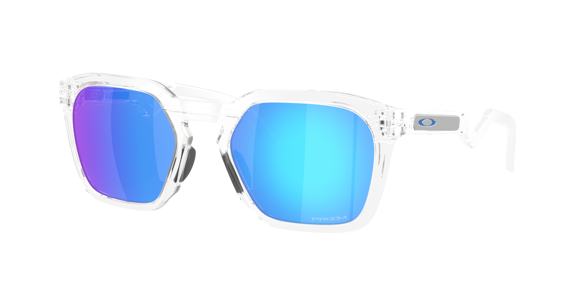 OAKLEY Unisex Sunglasses HSTN SQ  -  Frame color: Polished Clear, Lens color: Prizm Sapphire