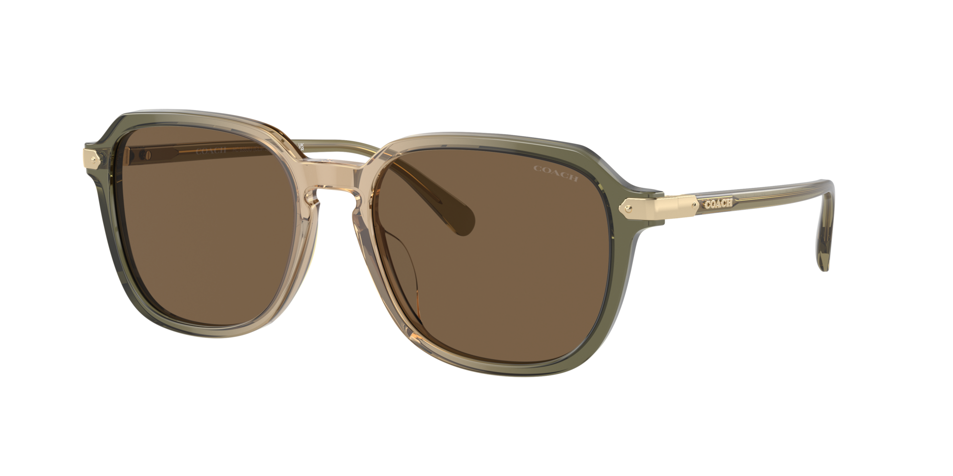 Coach Homme Sunglass CL912 - Couleur du Monture Vert transparent dgrad brun Couleur de Lentille Marron uni 82 €