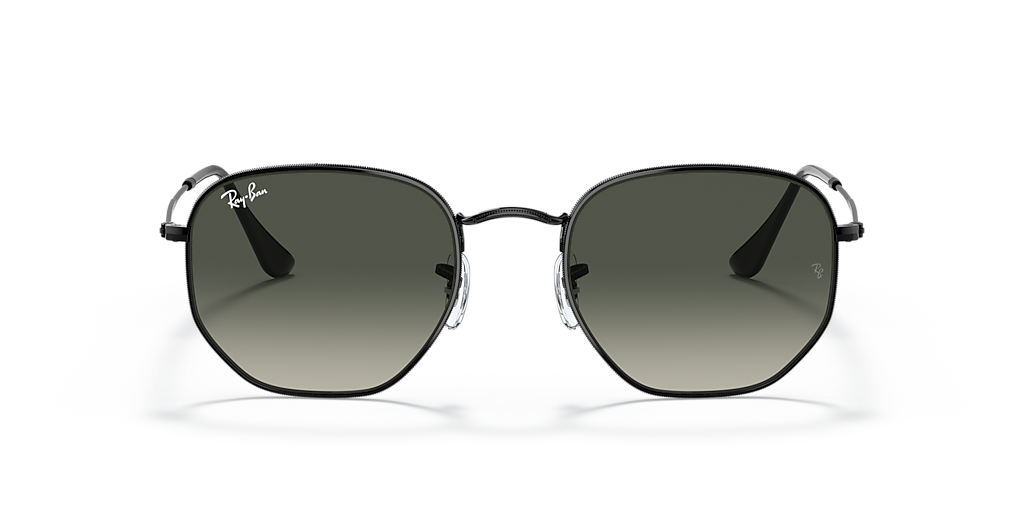 Ray-Ban Hexagonal XL (54 - 21) com Lentes Cinza e Armação Preto