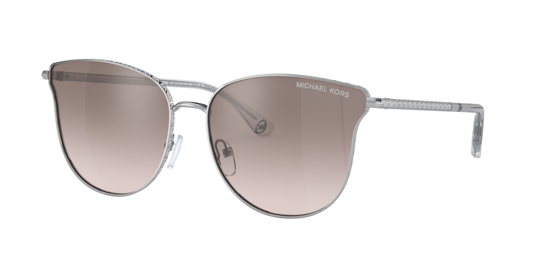 Michael Kors Femme Sunglass MK1120 Salt Lake City - Couleur du Monture: Argent, Couleur de Lentille: Dégradé Rose Argent effet miroir