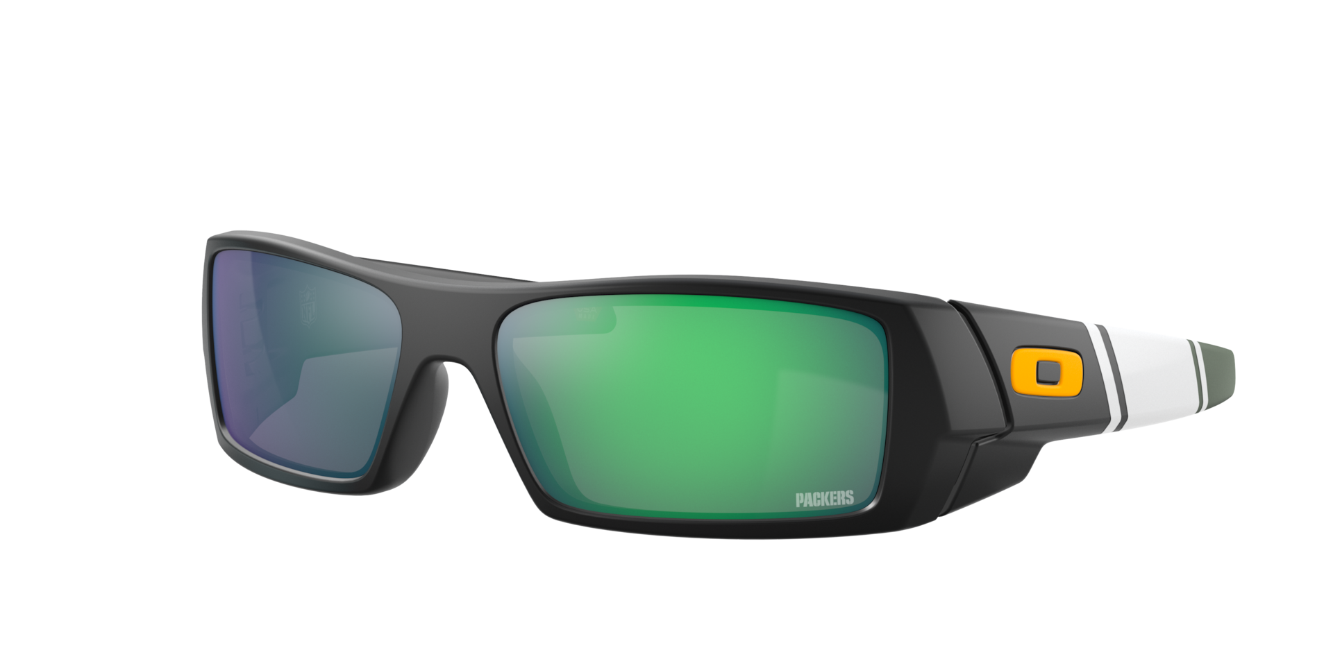 Oakley Mann Sunglass Green Bay Packers Gascan® - Rahmenfarbe: Matt Schwarz, Linsenfarbe: Prizm Jade