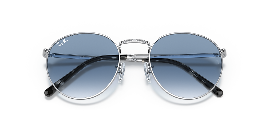 Ray-Ban New Round XS (50 - 21) with Blue lenses and Silver frame