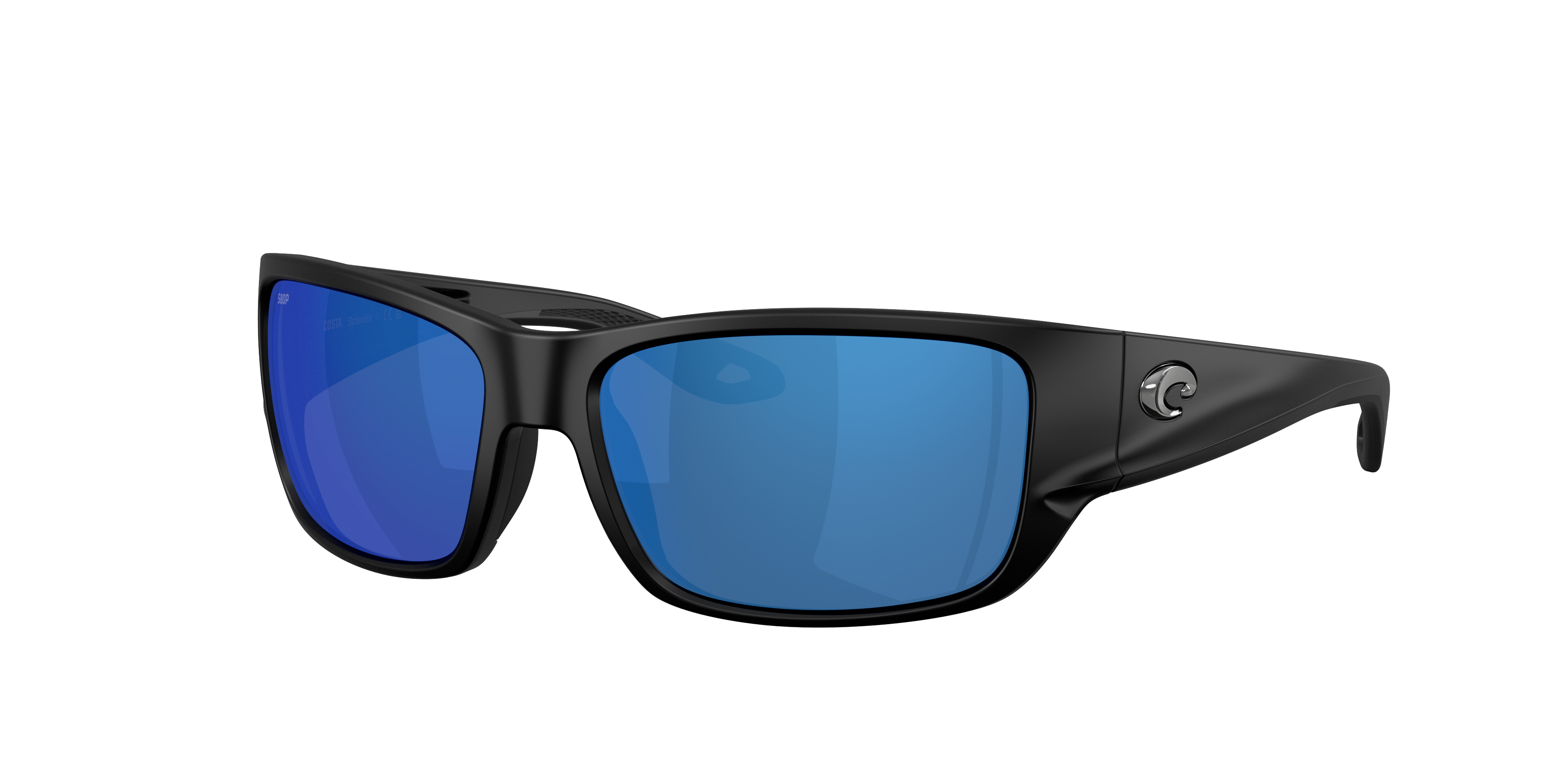 Costa Man Sunglass Schoolie -  Frame color: Matte Black, Lens color: Blue Mirror