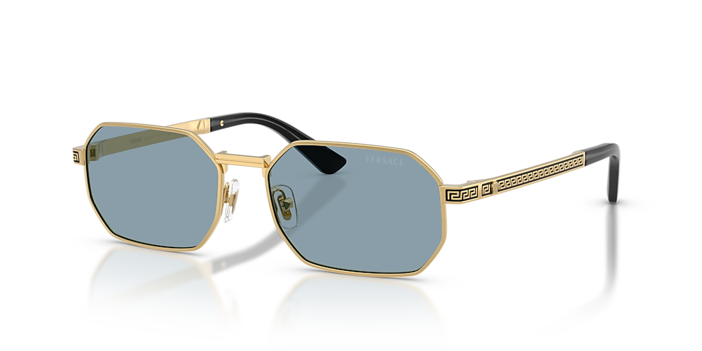 Versace VE2297 M (54 - 16) with Blue lenses and Gold frame  display picture 3