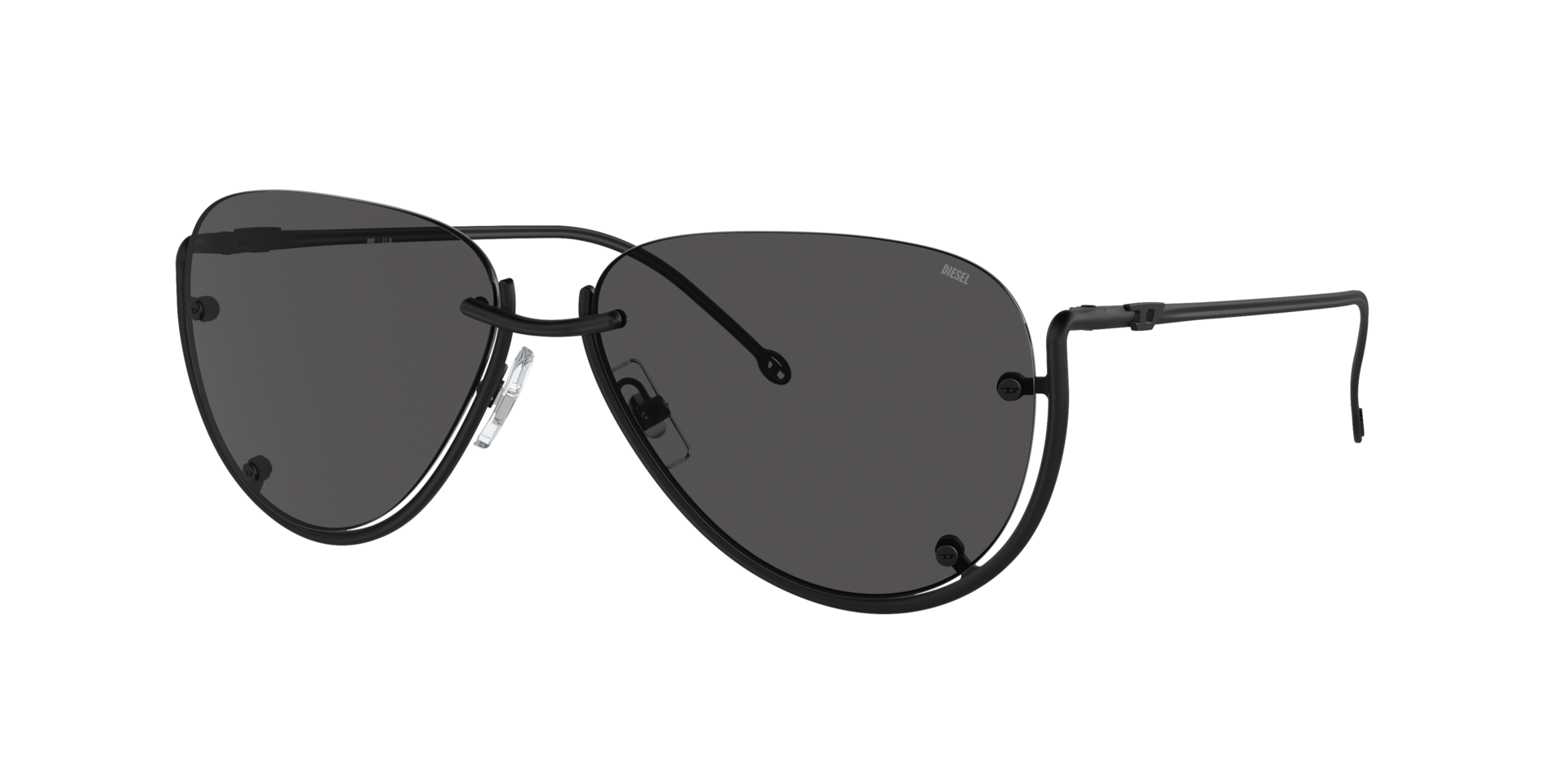 Diesel Unisex Black/Grey Dl1003 109/87 Sunglasses Metal Pilot Normal - Image 2