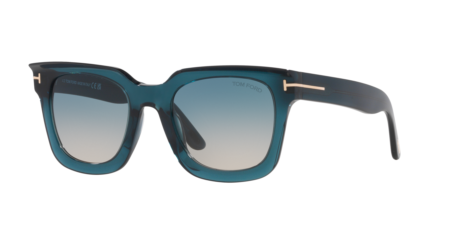 Tom Ford Femme Sunglass Leigh-02 - Couleur du Monture Bleu Couleur de Lentille Dgrad Vert 245 €