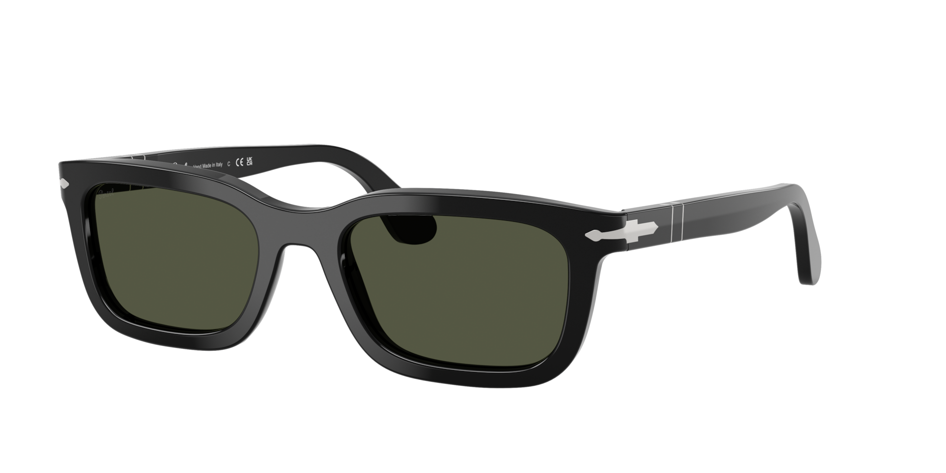 Persol Unisex Sunglass PO3396S - Rahmenfarbe: Schwarz, Linsenfarbe: Grün