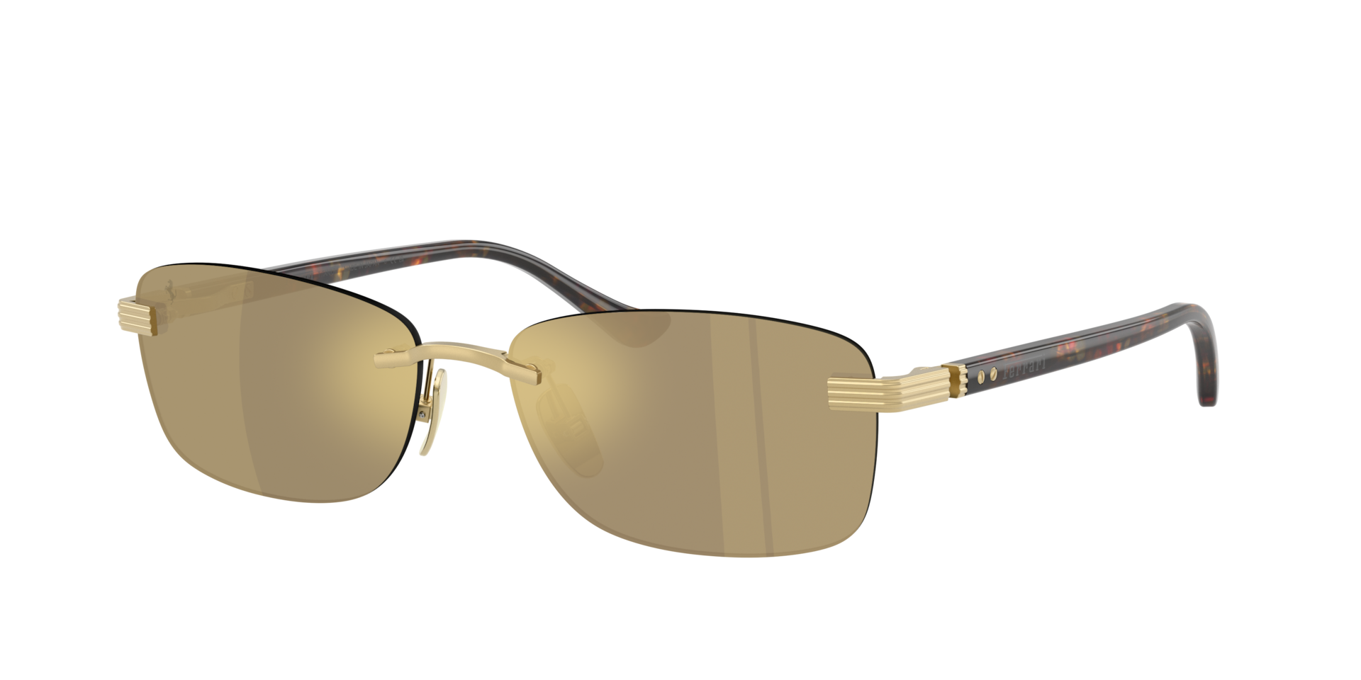 Ferrari Unisex Sunglass FH1029TD -  Frame color: Gold Matte, Lens color: Clear Mirror Yellow Gold