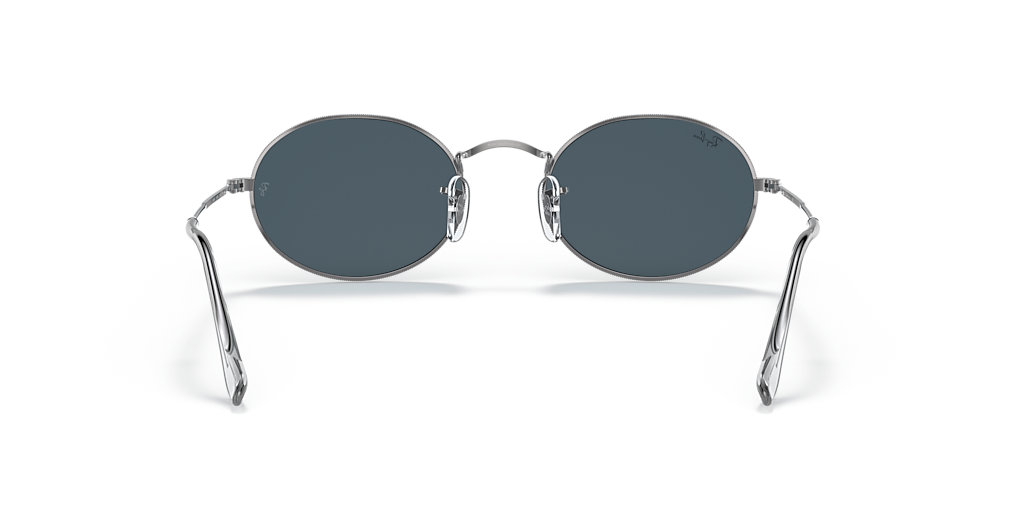 小物 Ray-Ban RB3547 Ray-Ban Oval Metal M (51 - 21) with Blue lenses and Silver frame