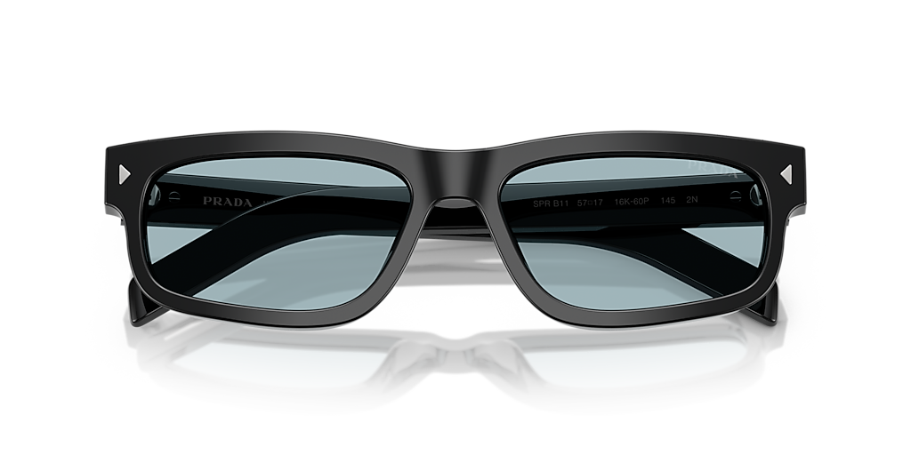 Prada PR B11S L (57 - 17) with Blue lenses and Black frame