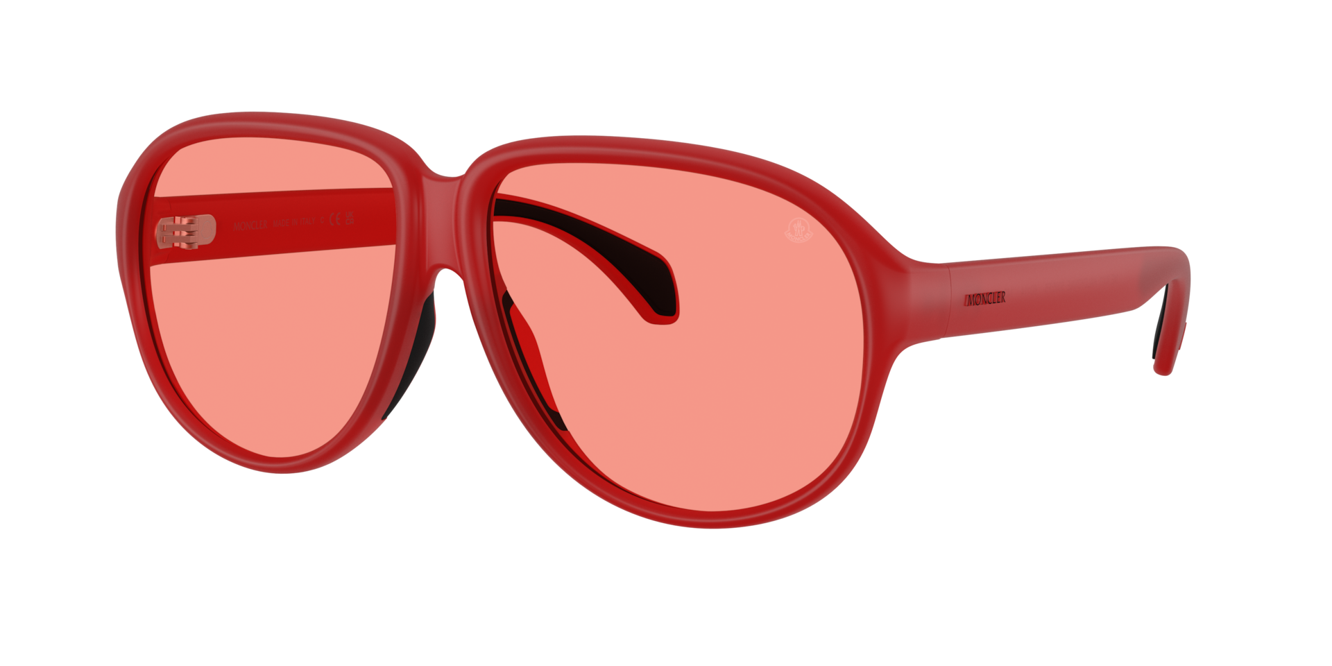 Moncler Unisex Pink Me8001 Halcyonne 5005F5 Sunglasses Injected Red Pilot Normal - Image 2