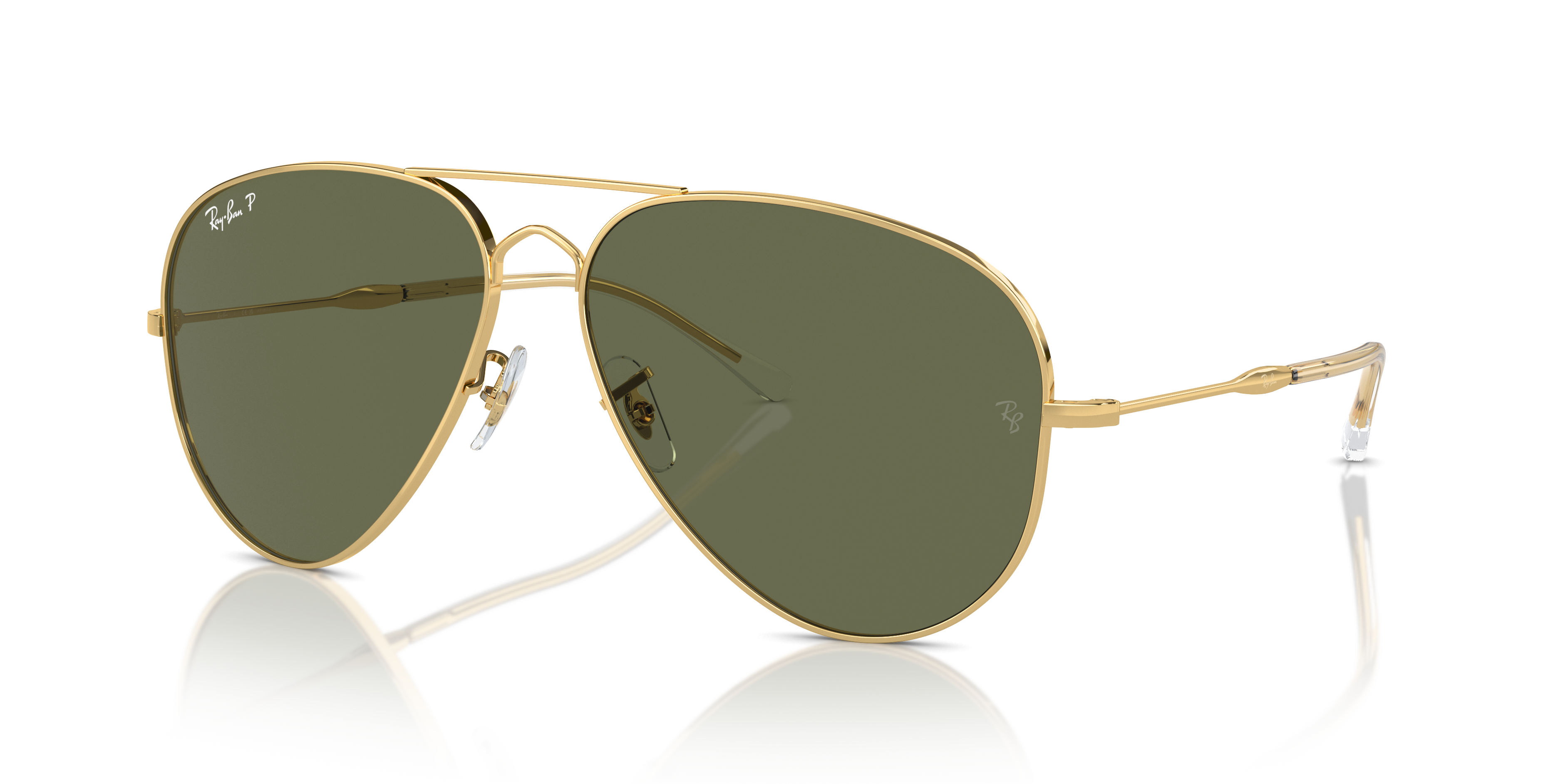 Ray-Ban Old Aviator XXL (62 - 14) with Green lenses and Gold frame