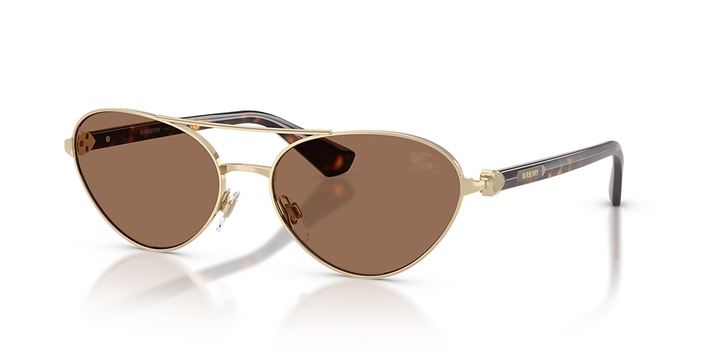 Burberry BE3165 XL (58 - 17) with Brown lenses and Gold frame