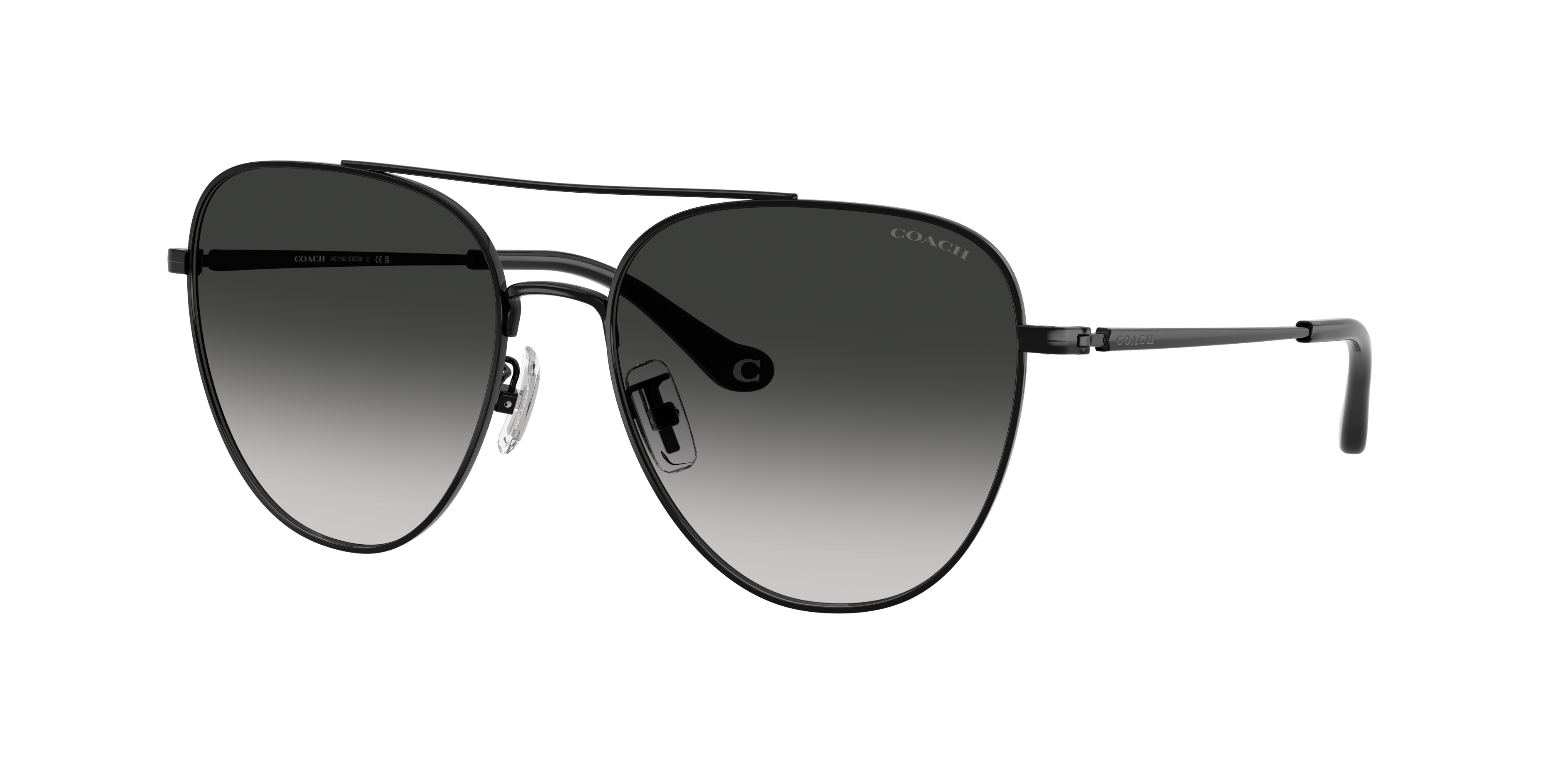 Coach Woman Sunglass CBZ89 -  Frame color: Shiny Black, Lens color: Grey Gradient