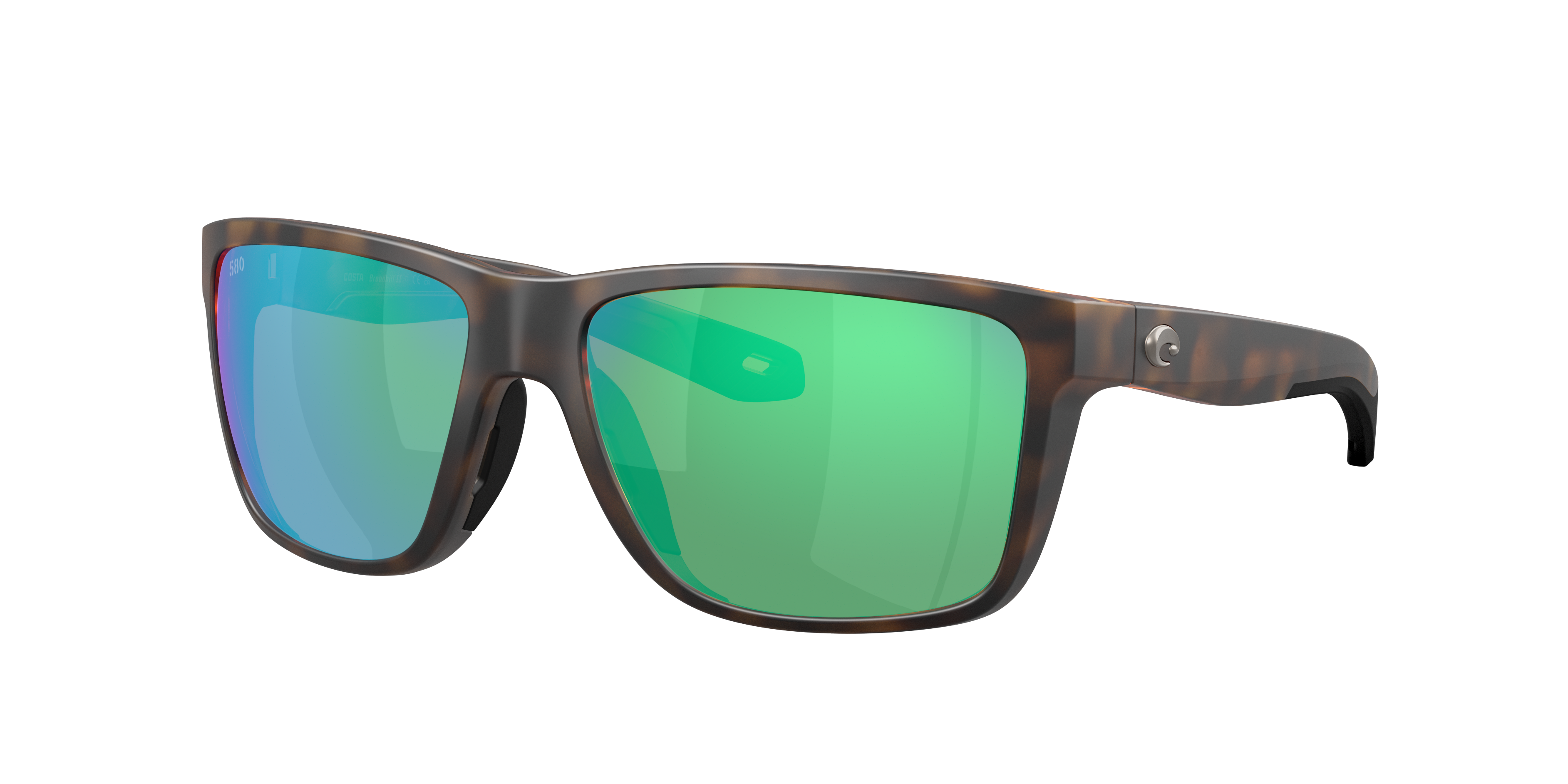 Costa Man Sunglass Broadbill II -  Frame color: Matte Tortoise, Lens color: Green Mirror