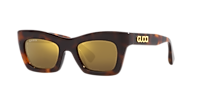 Gucci GG1773S XS (50 - 21) com Lentes Marrom e Armação Vermelho