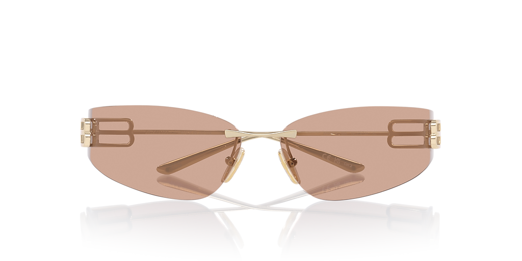BALENCIAGA　サングラス Balenciaga BB0484S XXL (76 - 15) with Brown lenses and Gold frame