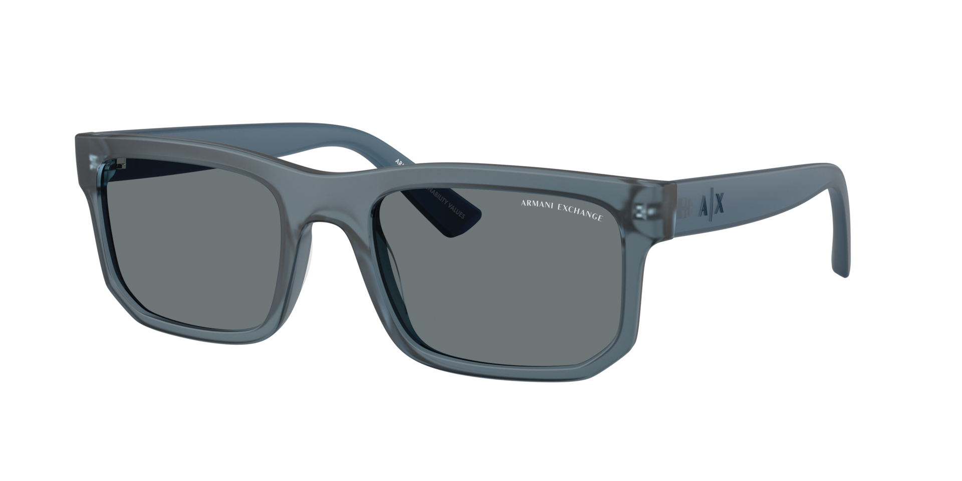 Armani Exchange Man Sunglass AX4165SF -  Frame color: Frosted Blue, Lens color: Dark Blue
