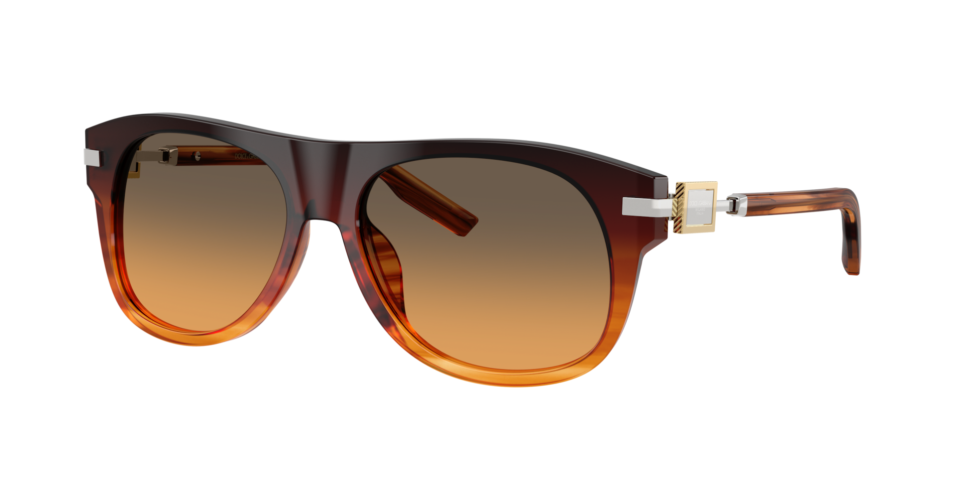 Dolce&Gabbana Mann Sunglass DG4546 - Rahmenfarbe: Braun Verlaufstönung, Linsenfarbe: Orange Verlauf Hellgrün