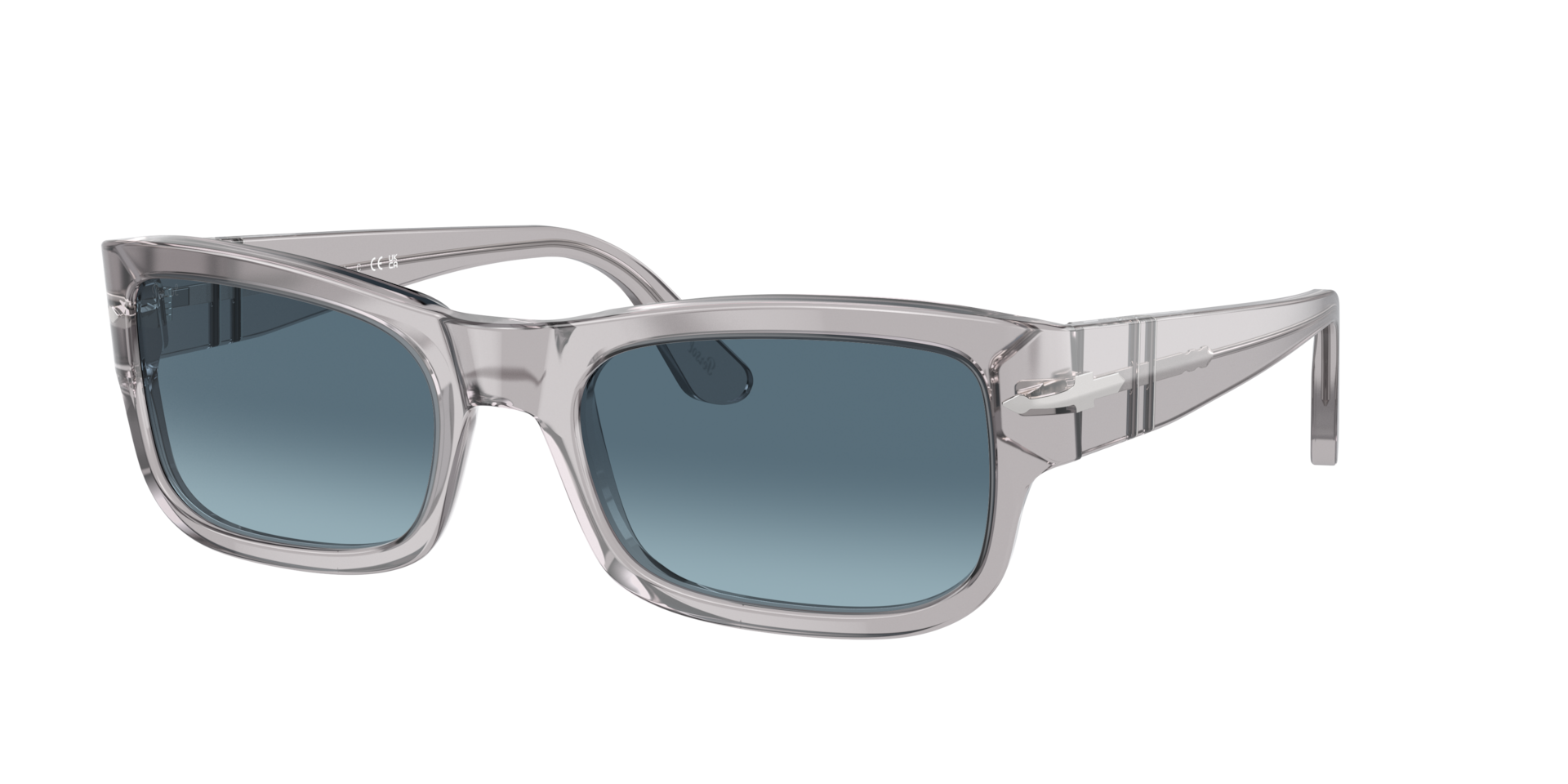 Persol Unisex Sunglass PO3326S -  Frame color: Transparent Grey, Lens color: Azure Gradient Blue