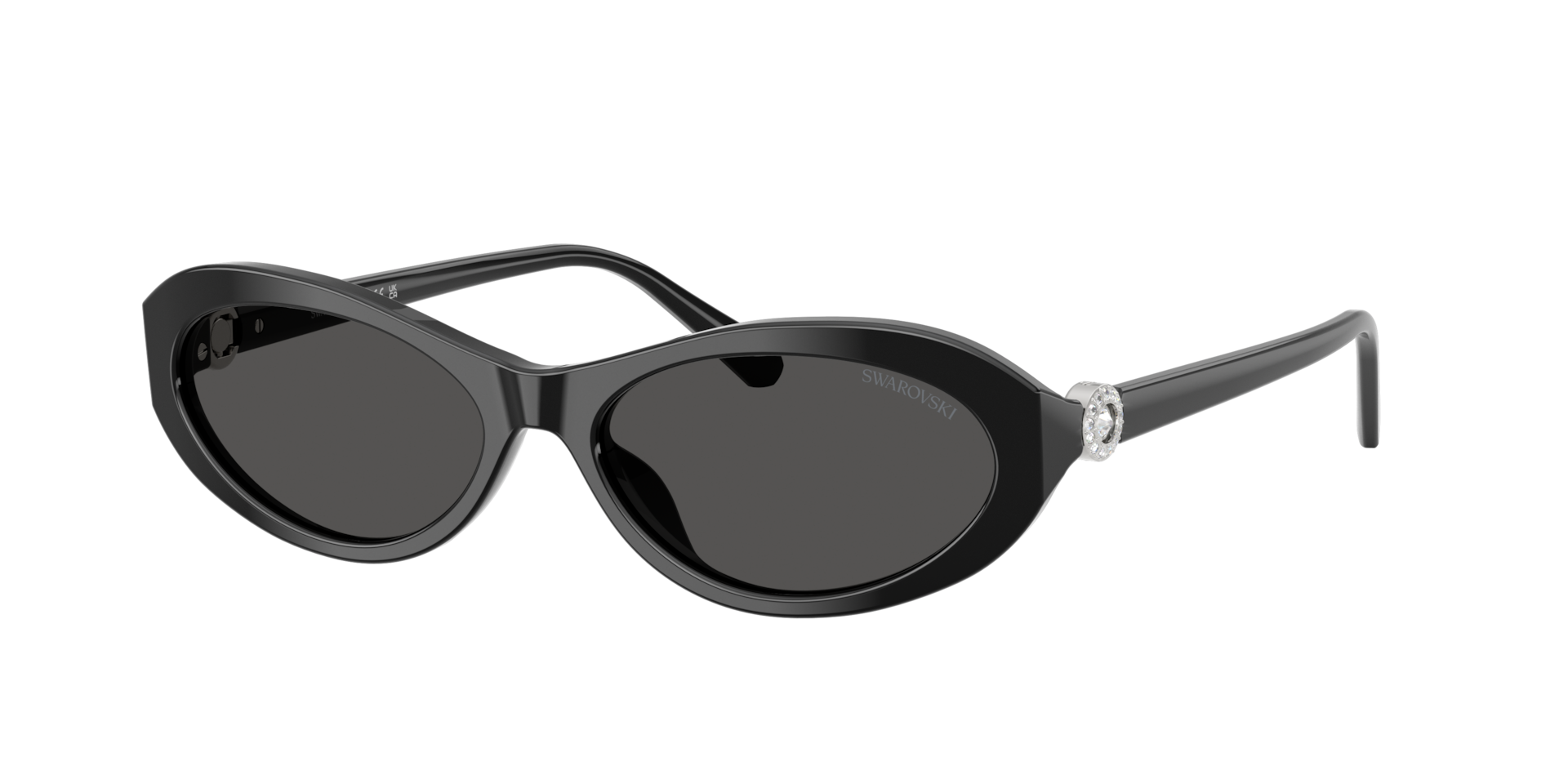Swarovski Black/Grey Sk6069u 103887 Woman Sunglasses Acetate Round Normal - Image 3