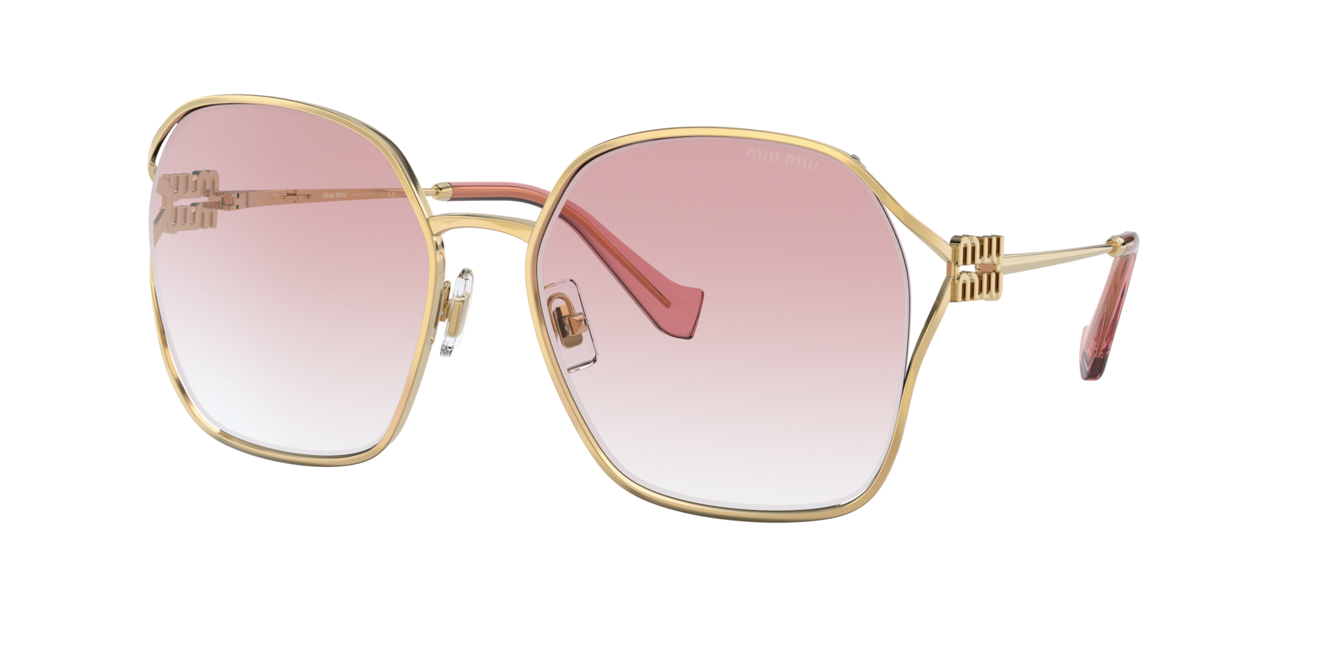 Miu Miu Woman Sunglass MU 52WS - Frame color: Gold, Lens color: Pink Gradient
