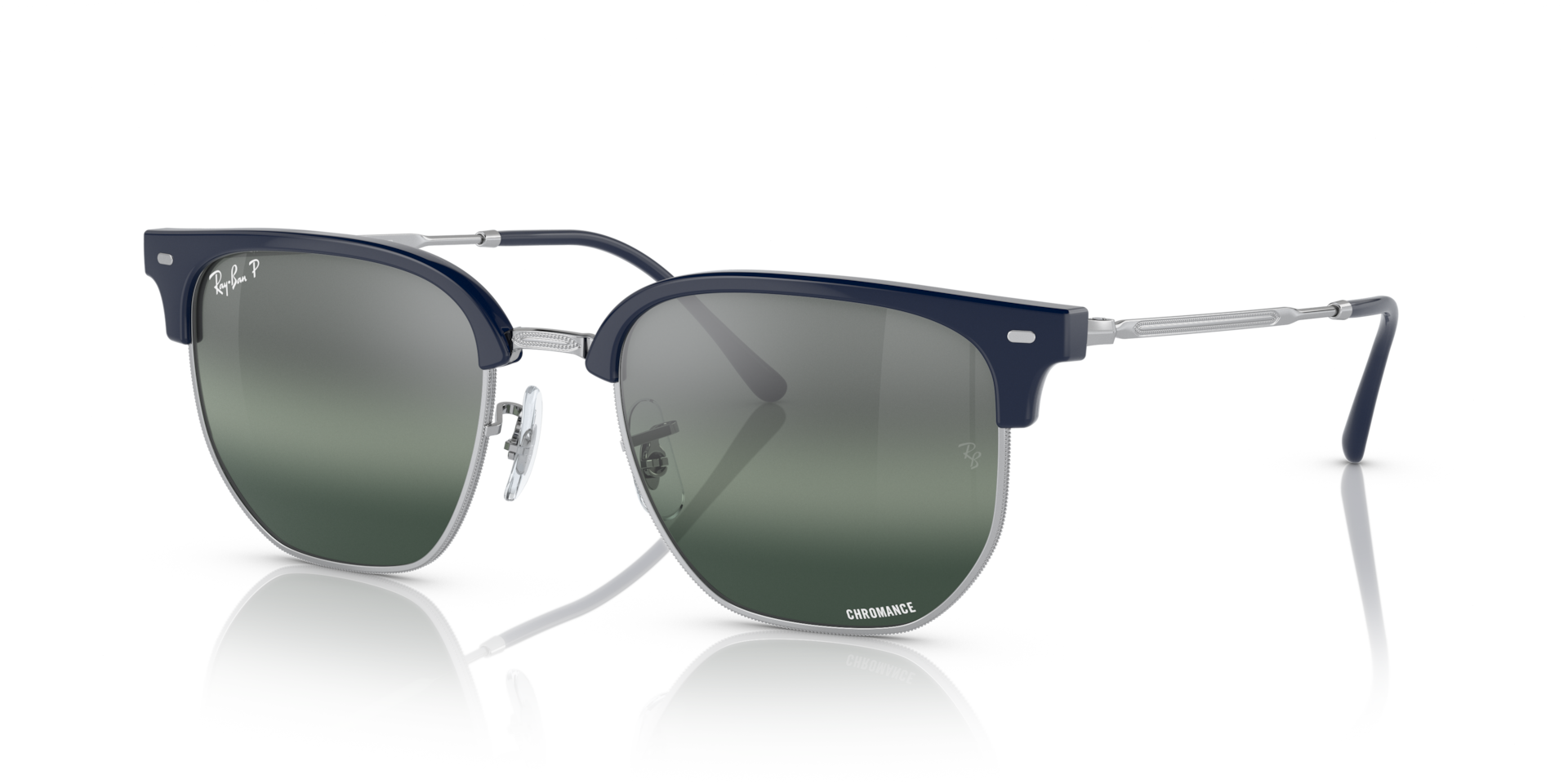 Ray-Ban New Clubmaster Polarized+ Lenses XL (53 - 20) with Blue