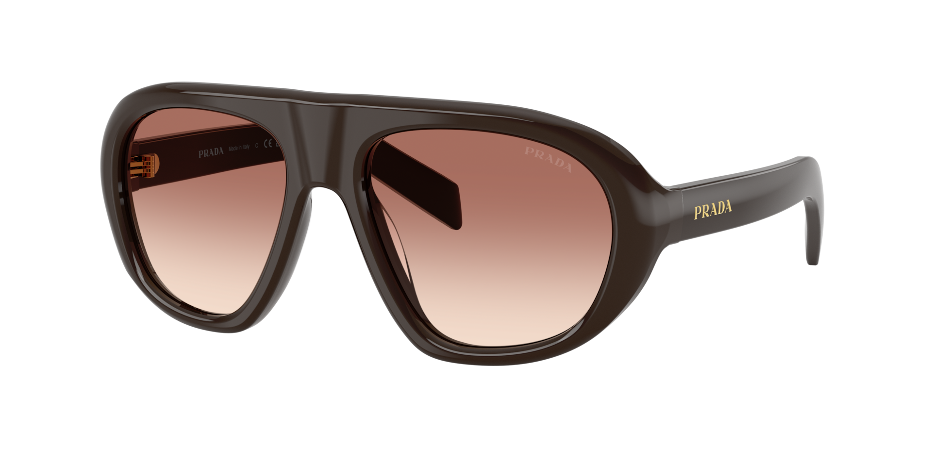 Prada Vrouwelijk Sunglass PR C05S -  Framekleur: Cigar, Lenskleur: Bruin Gradiënt Bordeaux