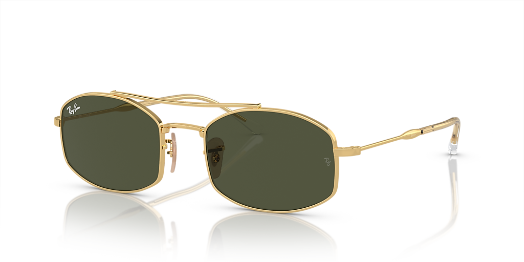 Ray-Ban RB3719 M (51 - 20) with Green lenses and Gold frame