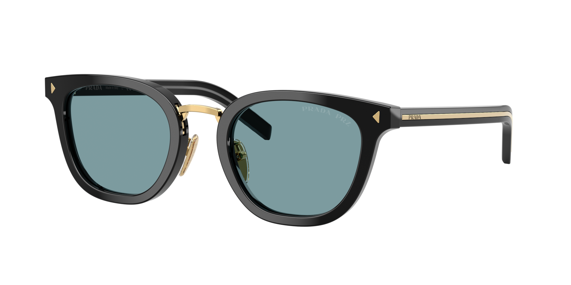 Prada Man Sunglass PR C01SD -  Frame color: Black, Lens color: Green Polarized