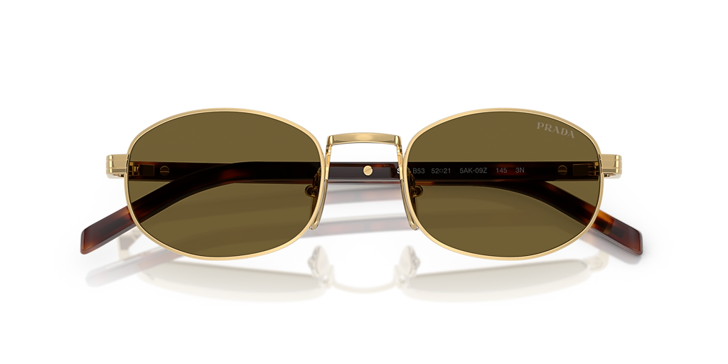 Prada PR B53S XXS (49 - 21) with Brown lenses and Gold frame