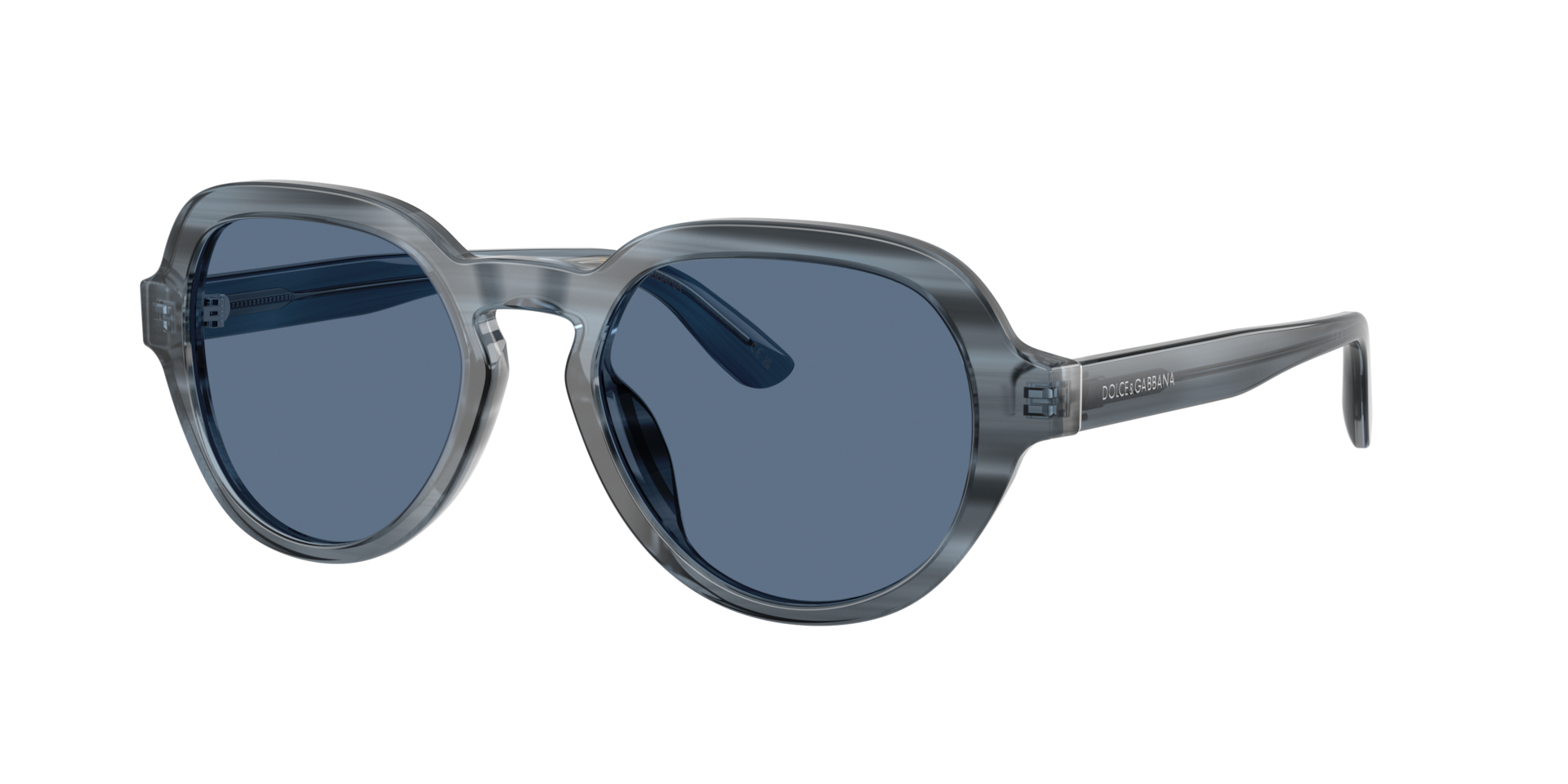 Dolce&Gabbana Man Sunglass DG4567 - Frame color: Transparent Blue On Striped Blue, Lens color: Blue