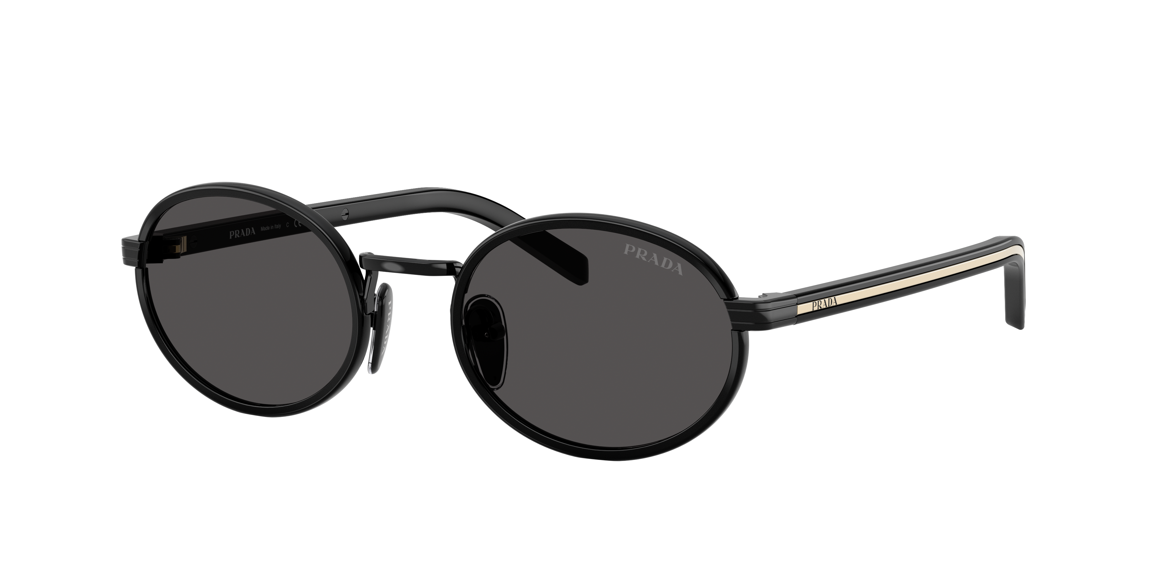 ベリジェアクロ Prada PR B56S XS (52 - 20) com Lentes Cinza e Armação Preto