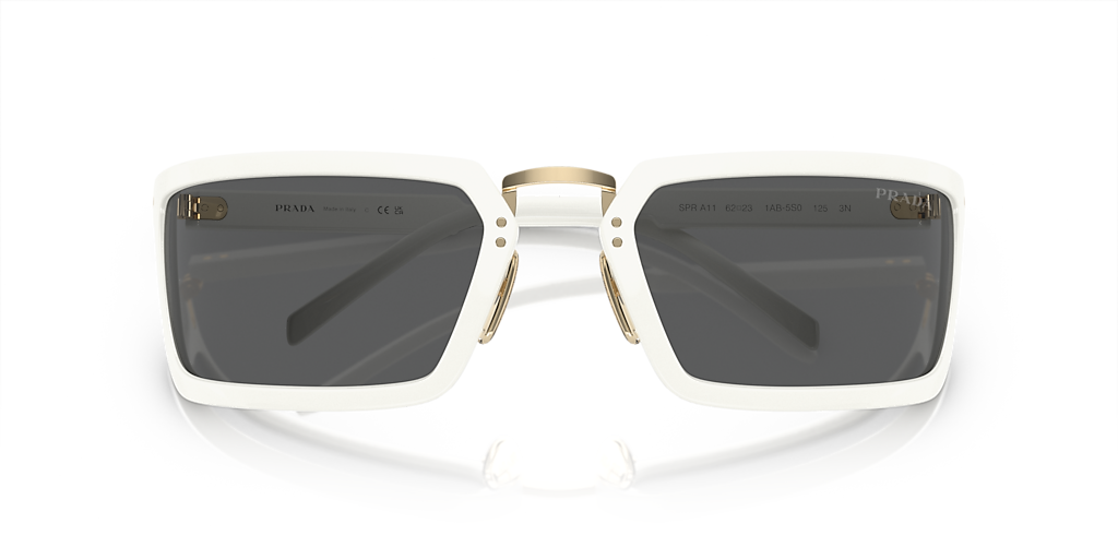 Prada PR A11S L (62 - 23) with Grey lenses and White frame