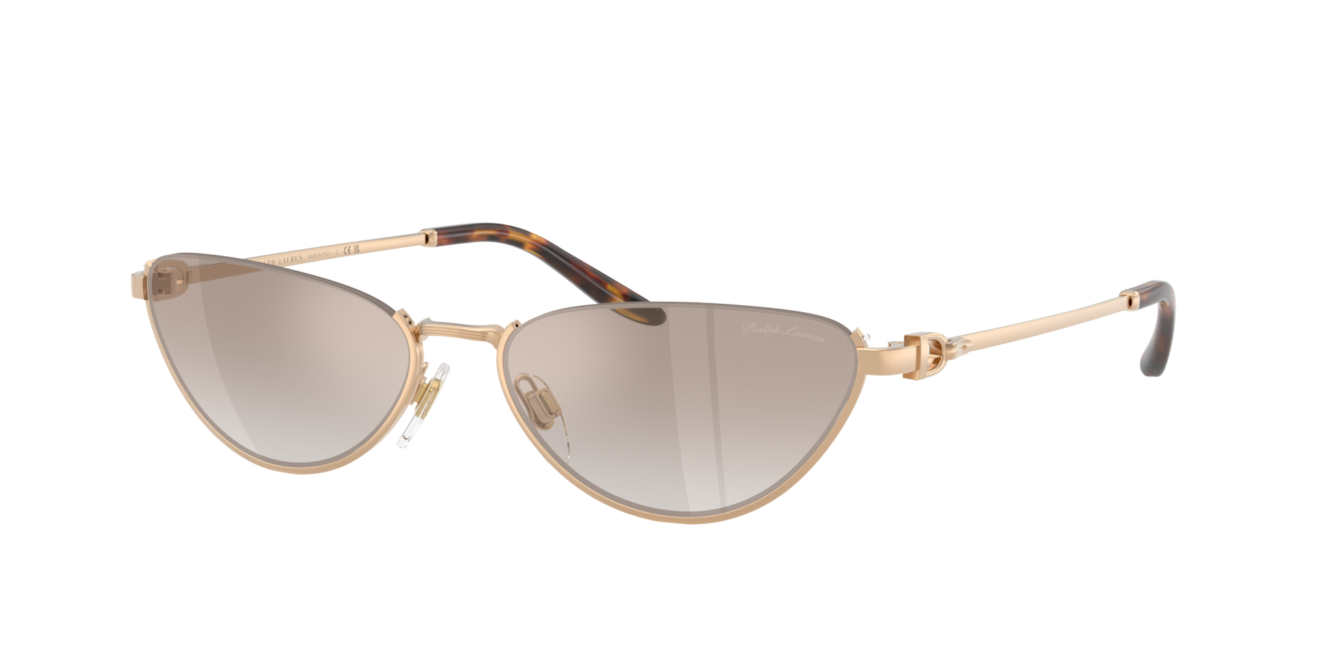 Ralph Lauren Woman Sunglass RL7095 -  Frame color: Semi-shiny Antique Gold, Lens color: Gradient Brown Mirror Gold