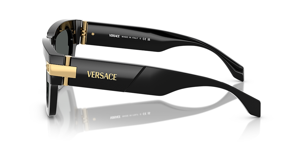 Versace VE4464 XXL (55 - 20) com Lentes Cinza e Armação Preto